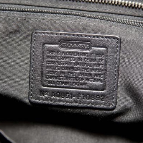 SOLD COACH Chelsea black leather shoulder bag with brown leather straps F10892 - Picture 4 of 10